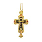 18K Gold Plated Grey Glaze Pectoral Cross Pendant Red Zircon Crucifix Necklace
