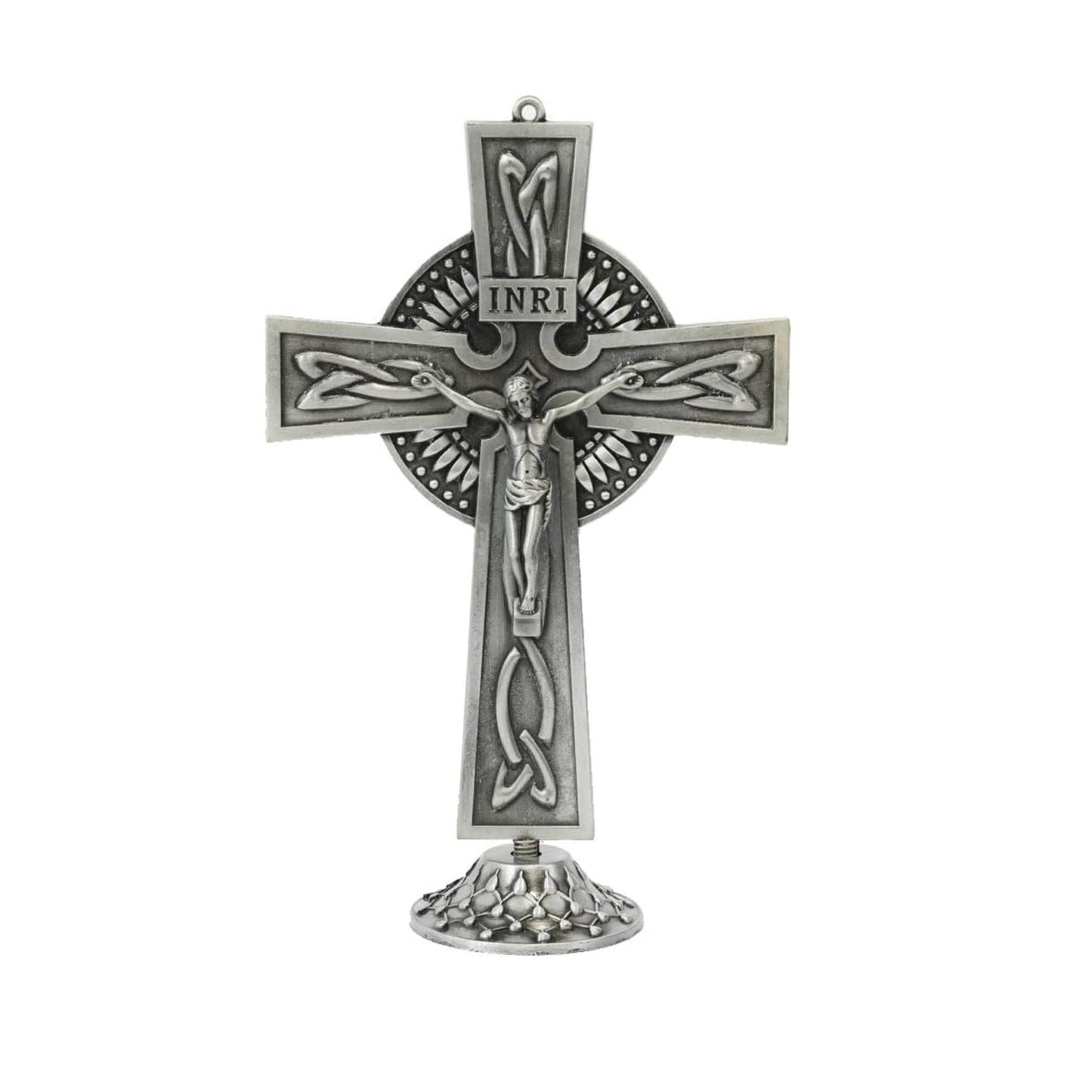 Ornament Art Jesus Antique Silver Plated Deatachable Standing Crucifix Desk - Nazareth Store