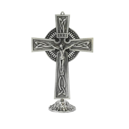 Ornament Art Jesus Antique Silver Plated Deatachable Standing Crucifix Desk - Nazareth Store