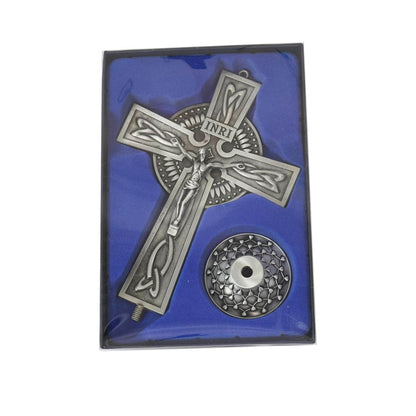 Ornament Art Jesus Antique Silver Plated Deatachable Standing Crucifix Desk - Nazareth Store