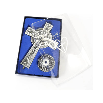 Ornament Art Jesus Antique Silver Plated Deatachable Standing Crucifix Desk - Nazareth Store