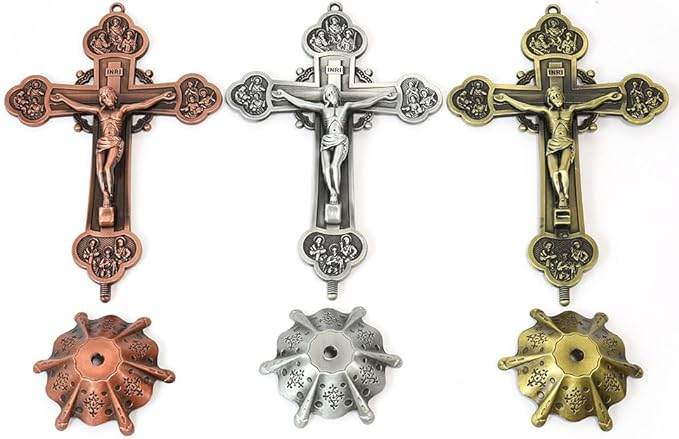 Antique Silver Plated Detachable Standing Crucifix - Nazareth Store