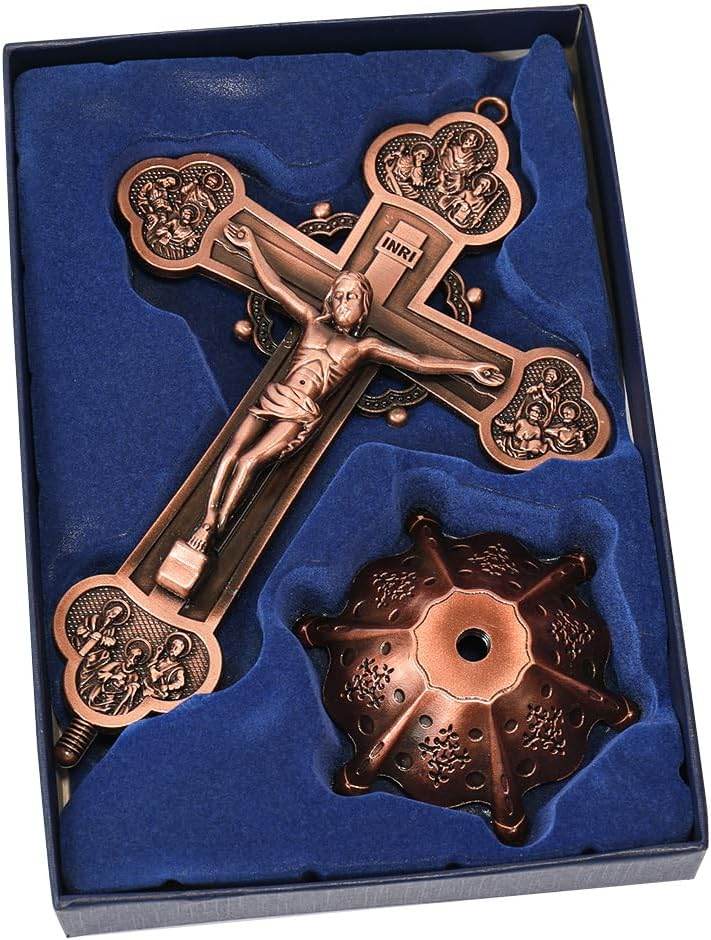 Antique Copper Plated Deatachable Standing Crucifix - Nazareth Store