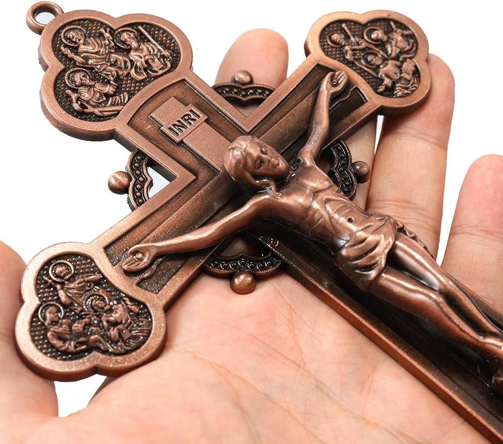 Antique Copper Plated Deatachable Standing Crucifix - Nazareth Store