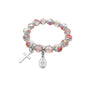 Pink Crystal Beaded Bracelet Christian Cross - Nazareth Store