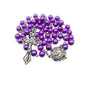 Purple Pearl Beads Rosary Necklace Miraculous Medal & Cross Crucifix - Nazareth Store