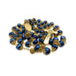 St Benedict Deep Blue Rosary Necklace 10mm Crystals Beaded Chaplet