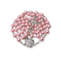 Pink Pearl Rosary Necklace Glass Beads Miraculous Medal & Cross Crucifix - Nazareth Store