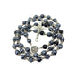 Black Glass Agate Beads Rosary Necklace Medal Cross - Nazareth Store