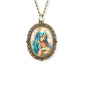 Antique Bronze Pocket Watch Pendant with Holy Mary & Baby Jesus Chain Necklace - Nazareth Store