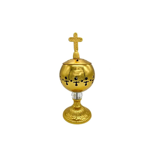Gold Charcoal Incense Burner Censer Christian Church Incense Holder - Nazareth Store