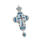 Turqouise Crystallized Pectoral Clergy Cross Pendant Jesus Priest Bishop Crucifix - Nazareth Store
