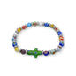 Agate Flowers Beads Cross Bracelet Bangle Handmade Christian Bracelet - Nazareth Store