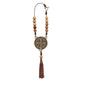 Car Rearview Mirror Rosary One Decade Wood Beads St. Benedict Medal Protection - Nazareth Store