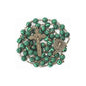 St. Benedict Malachite Antique Bronze Rosary Necklace Cross and Medal - Nazareth Store