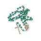 Green Crystallized Beads Rosary Miraculous Medal - Nazareth Store