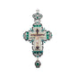 Green Crystallized Pectoral Cross Pendant Crucifix Clergy Jesus Priest Bishop - Nazareth Store