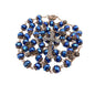 Deep Blue Crystallized Beads Rosary Handmade Prayer Necklace