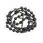 Black Tiger Eye & Lava Stone 9mm Beads Rosary Necklace with Black Alloy Cross - Nazareth Store