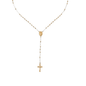 18K Gold Bronze Rosary Necklace Our Lady of Guadalupe & Crucifix with 4mm Prayer Beads
