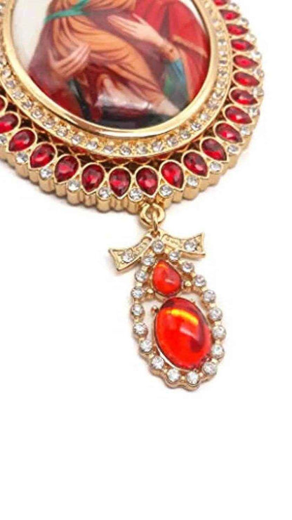 Pectoral Cross Necklace Red Zircon Crystals Priest Bishop Crucifix