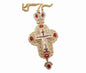 Pectoral Cross Red Zircons Crystallized Christian Priest Bishop Crucifix 5.9"
