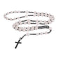 Hematite Stone Beaded Rosary Necklace with Black Metal Cross - Nazareth Store