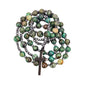 Hematite Stone Beaded Rosary Necklace with Black Metal Cross - Nazareth Store
