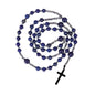 Hematite Stone Beaded Rosary Necklace with Black Metal Cross - Nazareth Store