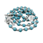 Turquoise Marble Beads Rosary Beaded Necklace Miraculous Medal