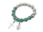 Womens Beaded Rosary Bracelet Crystal Beads Cross & Miraculous Medal - Nazareth Store