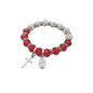 Womens Beaded Rosary Bracelet Crystal Beads Cross & Miraculous Medal - Nazareth Store