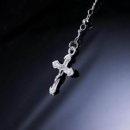 Rosary Necklace Our Lady of Guadalupe 3mm Silver Plated & Crucifix